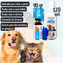 Kit Higiene Dental Pet Cachorro e Gato Gel Pasta 90g + Spray Hálito 120ml + Escova Dedeira Pet Clean