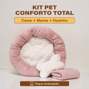 Kit Cama para cachorro e Gato Nuvem 3 peças Manta Ossinho Pelucia Lávavel Caminha Redonda Pet