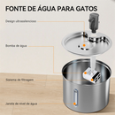 Newpet 3L De Aço Inoxidável Bebedouro Pet Inteligente Fonte de Água Para Gatos e Cães Automático Com Filtro BIVOLT