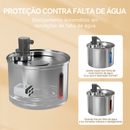Newpet 3L De Aço Inoxidável Bebedouro Pet Inteligente Fonte de Água Para Gatos e Cães Automático Com Filtro BIVOLT