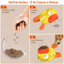Brinquedo Interativo Pato Dispensador de Ração Alimentador Tigela Lenta Divertida Para Cães e Gatos Petiscos Ração