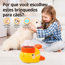 Brinquedo Interativo Pato Dispensador de Ração Alimentador Tigela Lenta Divertida Para Cães e Gatos Petiscos Ração